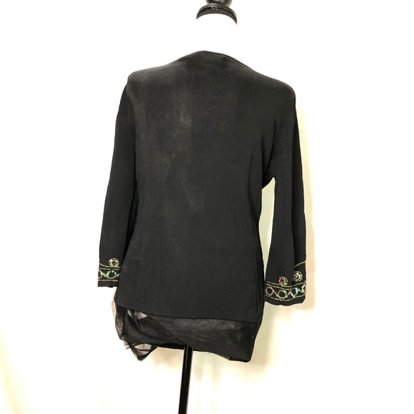 Joseph A finely knit sweater embellished floral - Picture 2 of 8